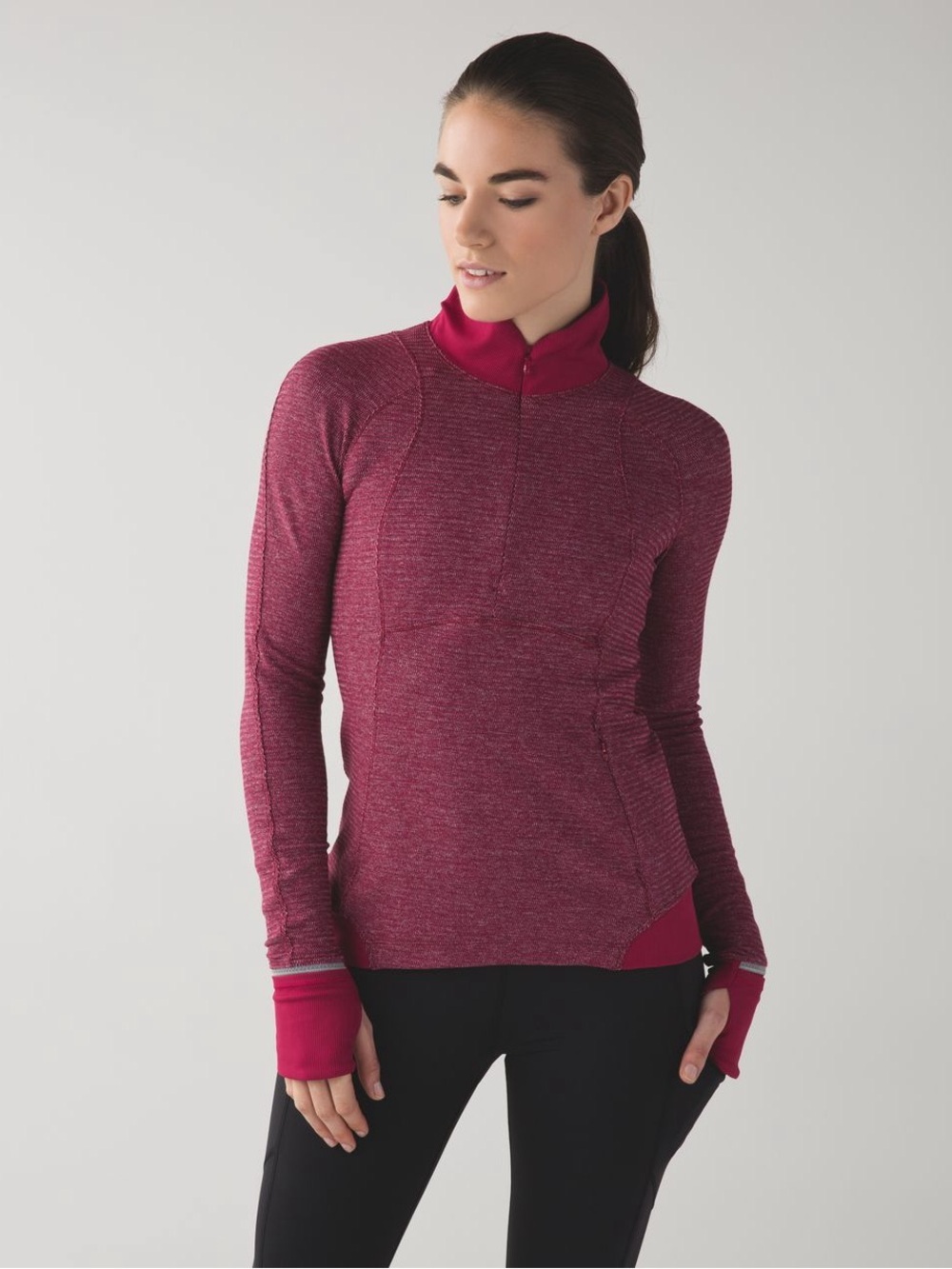 Lululemon Runderful 1/2 Zip Size 12 Bordeaux Drama Berry Rumble Rulu Top